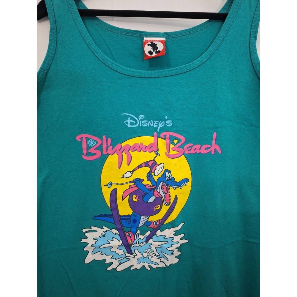 Vintage 90s Disney Blizzard Beach Mickey Inc Tag Cover Up Dress Shirt Sz L Beach